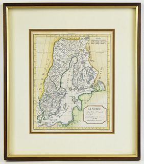 ROBERT DE VAUGONDY "LA SUEDE" MAP OF NORWAY