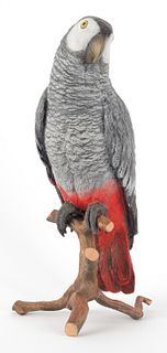 Austrian cold painted bronze parrot, mid 20th c.,2