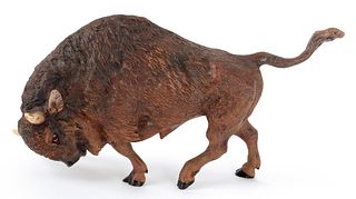 Austrian cold painted bronze bison, mid 20th c., 5