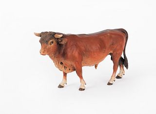 Austrian cold painted bronze figure of a bull, mid