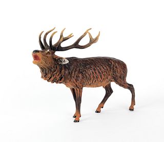 Austrian cold painted bronze elk, mid 20th c., 8 1