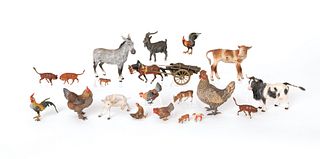 Twenty Austrian cold painted bronze farm animals,i