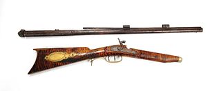 Percussion long rifle with tiger maple stock, earl
