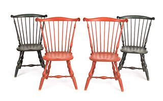 Set of six painted windsor chairs by Steve Cherryn