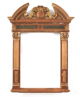 European caned and painted frame, 19th c., 48" x 3