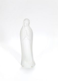 Lalique frosted glass Madonna, 9 3/4" h.