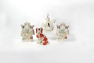 Four Staffordshire figural groups, 19th c., to inc