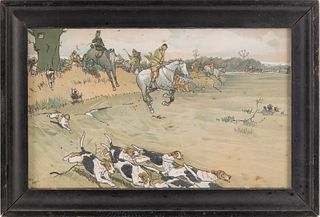 Two Alden fox hunt prints, 20th c., together withe