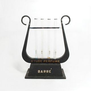 Barré Etude perfume lyre store display, early 20th