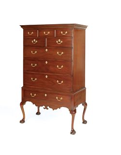 Kittinger mahogany chest on frame, 69 1/2" h., 41"
