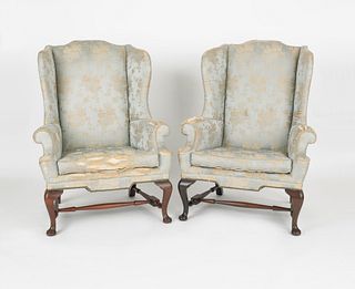 Pair of Kittinger Queen Anne style wing chairs.