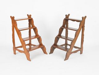 Pair of Italian library steps, 20th c., 34 1/2" h.