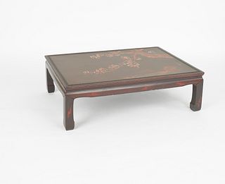 Chinese lacquer coffee table, 12" h., 40" w., 31 1