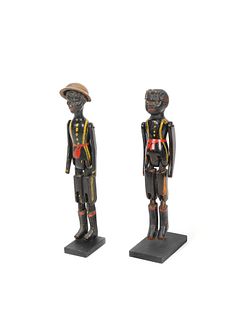 Pair of black "jigging" figures, ca. 1890, with ai