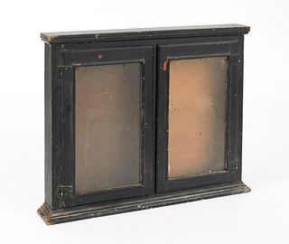 Painted hanging cabinet, 20th c., 26 1/2" h., 31".