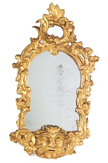 Carved giltwood mirror, 19th c., 24 1/2" h.