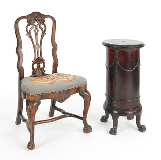 Georgian style chair, together with a stand.