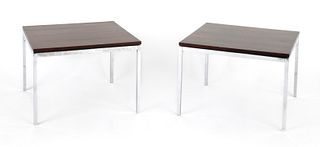 Pair of Knoll end tables, 17" h., 24" w.