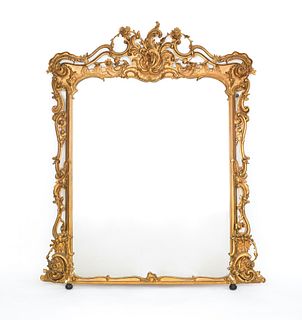 Victorian giltwood over-mantle mirror, 19th c., 66