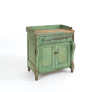 Painted pine washstand, 19th c., 32 1/2" h., 29" w