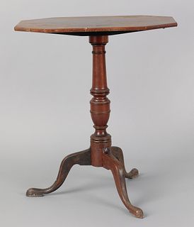 Federal mahogany candlestand, ca. 1800, 27 1/2" h.