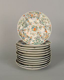 Twelve Chinese export porcelain plates, early 19th