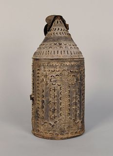 Large punched tin lantern, 19th c.