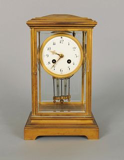 French crystal regulator clock, 19th c., 12 1/2" h