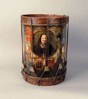 Military drum, ca. 1800, with later decoration, 22