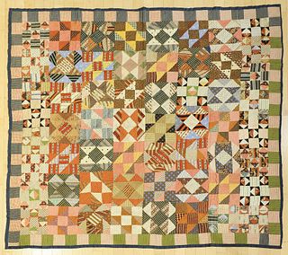 Two pieced quilts, late 19th c./early 20th c., 60"