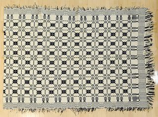 Two blue and white coverlets, ca. 1830, 74" x 83"n