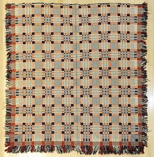 Two American coverlets, one inscribed Joseph Deavl
