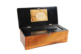 Mermod Freres cylinder music box, case - 6" h., 19