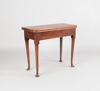 Georgian mahogany card table, 18th c., 27 1/2" h.,