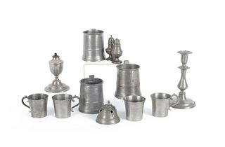 Collection of American and English pewter, 19th c.