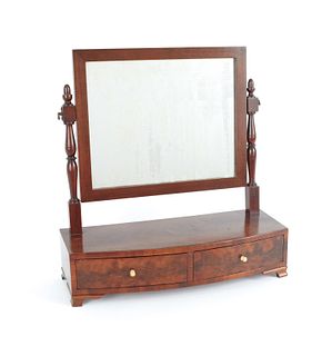 Hepplewhite mahogany shaving mirror, early 19th c.