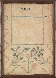 Two English silk on linen samplers, 19th c., wroug