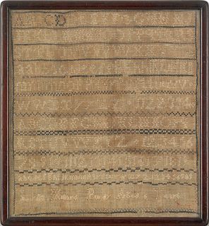 Two silk on linen samplers, 19th c., wrought by Ly
