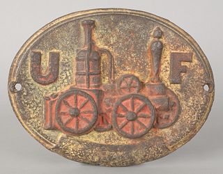 United Fireman's cast iron fire mark, 9" h., 11 1/