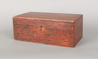 Pine painted dresser box, 19th c., 4 3/4" h., 12 1