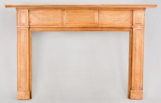Federal carved pine mantle, early 19th c., 47 3/4"