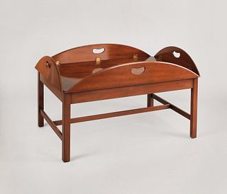 Kittinger mahogany butler's tray table, 19" h., 52