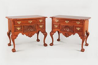 Pair of Chippendale style mahogany lowboys by Guil