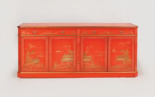Schmieg & Kotzian chinoserie decorated server, 34"