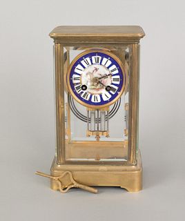 French crystal regulator clock with porcelain dial