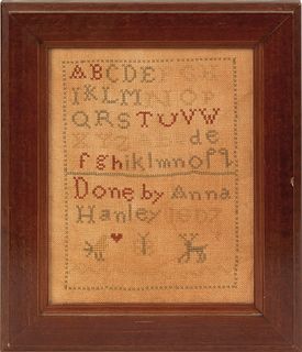Anna Hanley's needlework sampler, 1807, 6 1/2" x 5