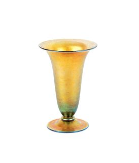 Aurene glass vase, 6" h.
