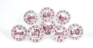 Set of eight Hutschenreuther plates decorated with