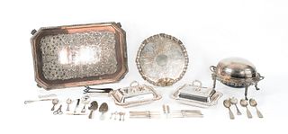 Group of silver plated tablewares.
