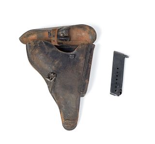 1936 German Luger holster with P38 magazine.